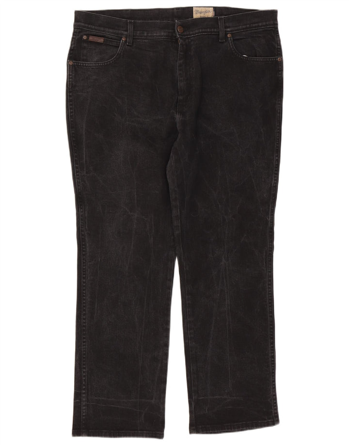 Wrangler Herre Texas Stretch Straight Jeans W40 L30 Sort Bomuld
