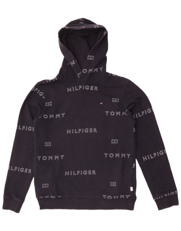 Tommy Hilfiger grafisk hættetrøje til drenge 15-16 år marineblå bomuld