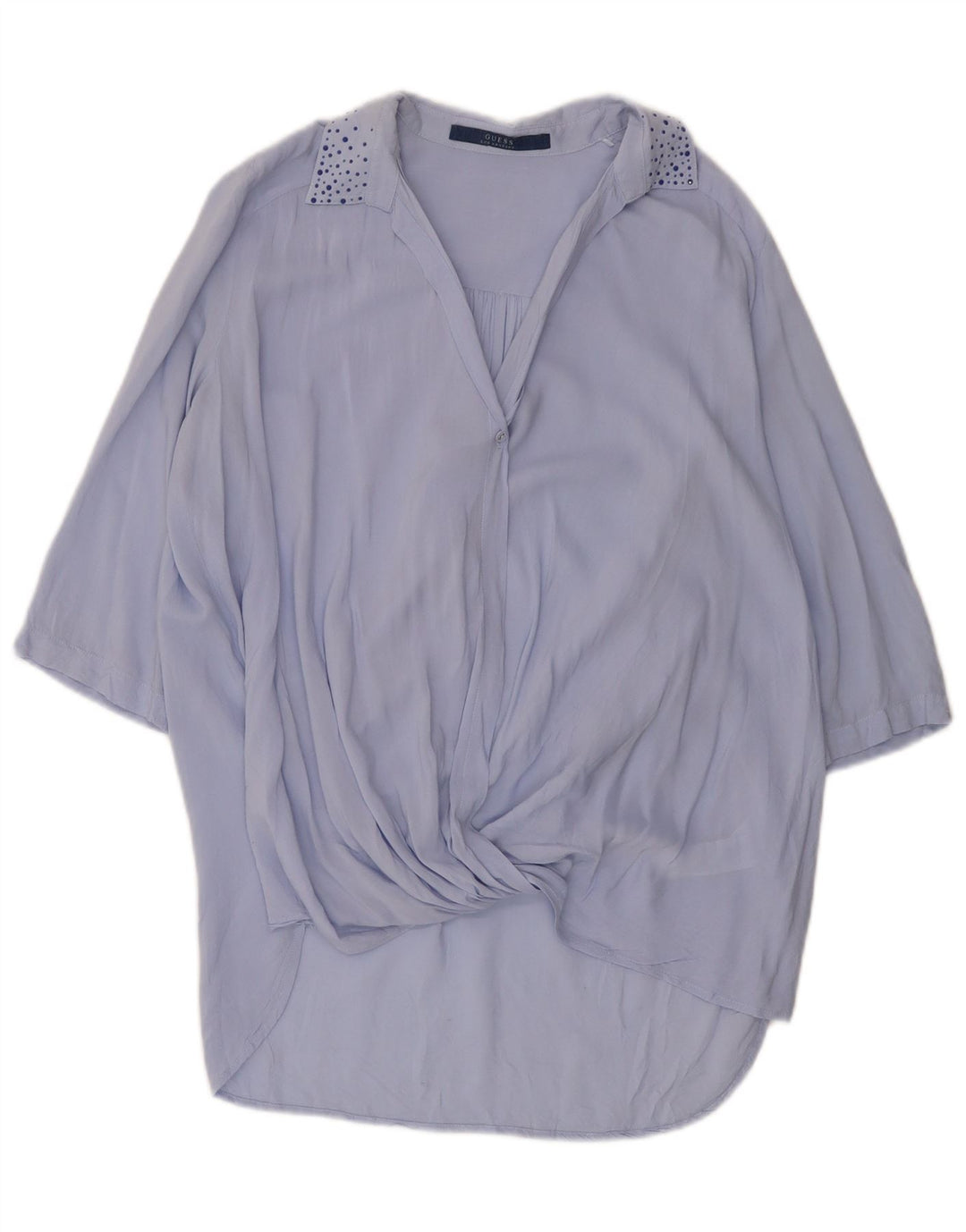 Guess 3/4-ærmet oversized tunikatop til kvinder DK 10 Lille blå plettet Rayon