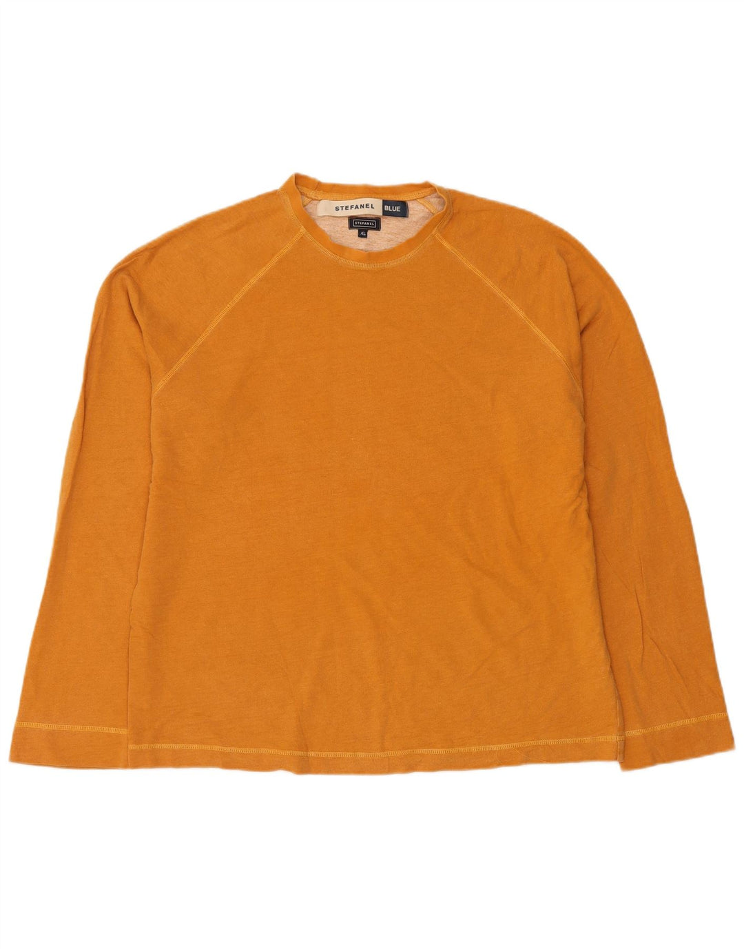 STEFANEL Herre Sweatshirt Jumper XL Orange Bomuld