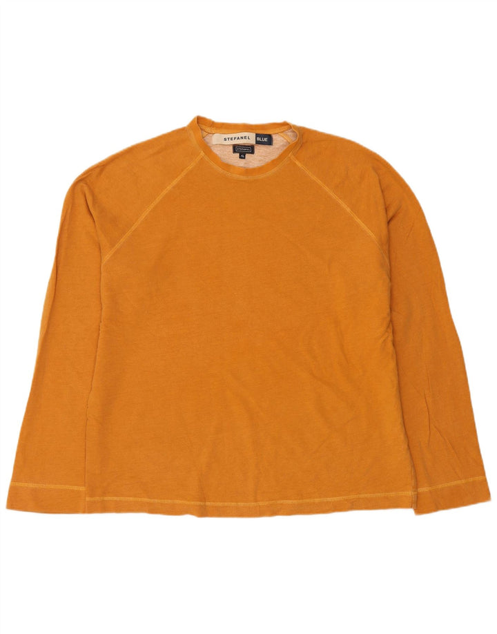 STEFANEL Herre Sweatshirt Jumper XL Orange Bomuld