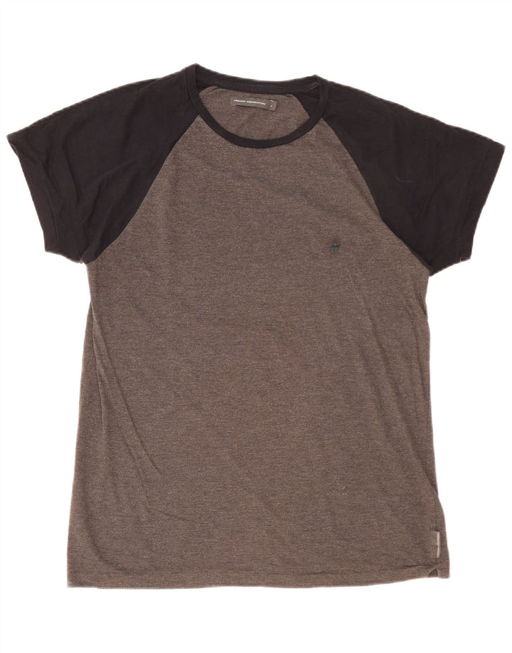 FRANSK FORBINDELSE Herre T-shirt Top Stor Grå Colourblock Bomuld