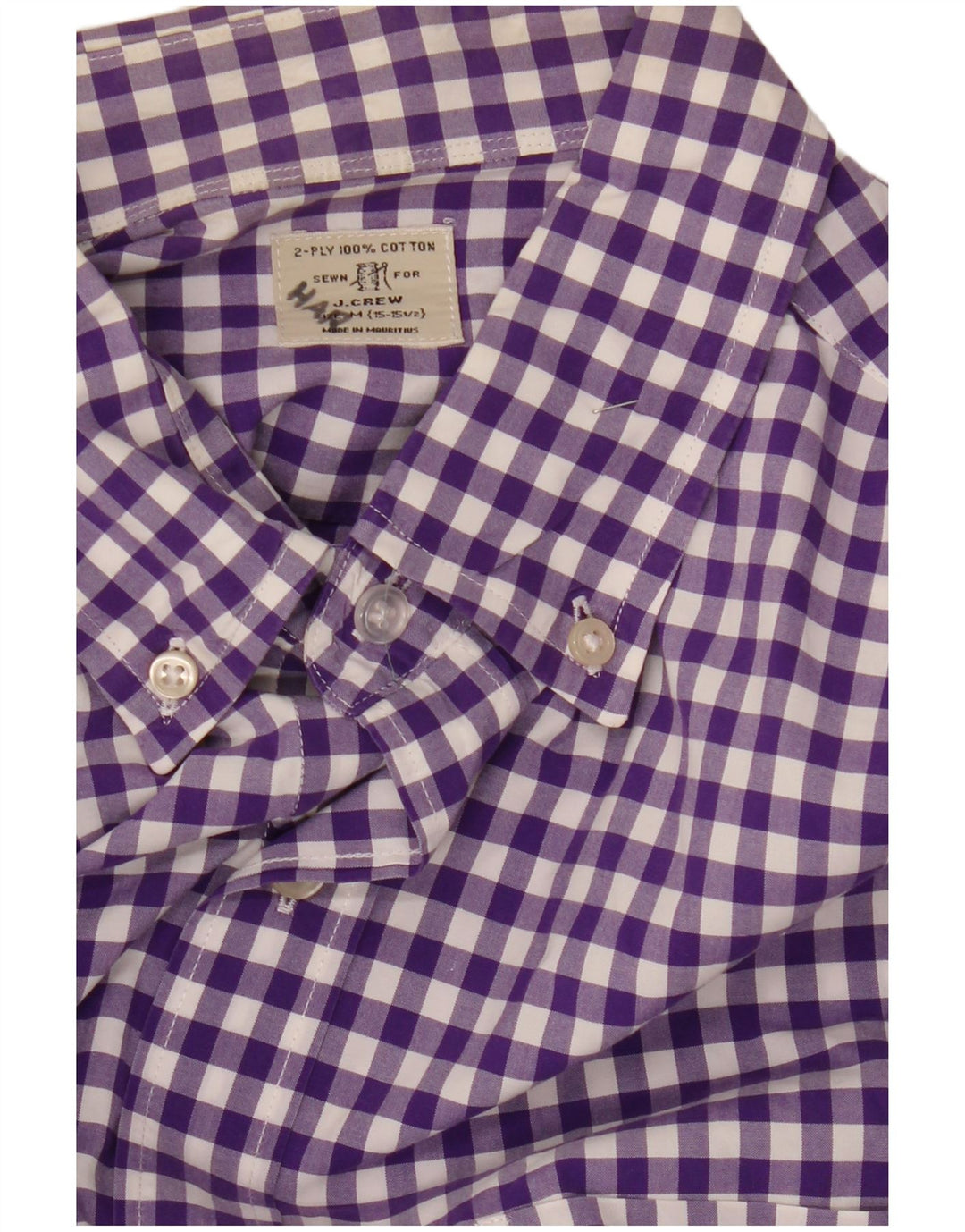 J. CREW Herreskjorte str. 15 1/2 Medium Lilla Gingham Cotton