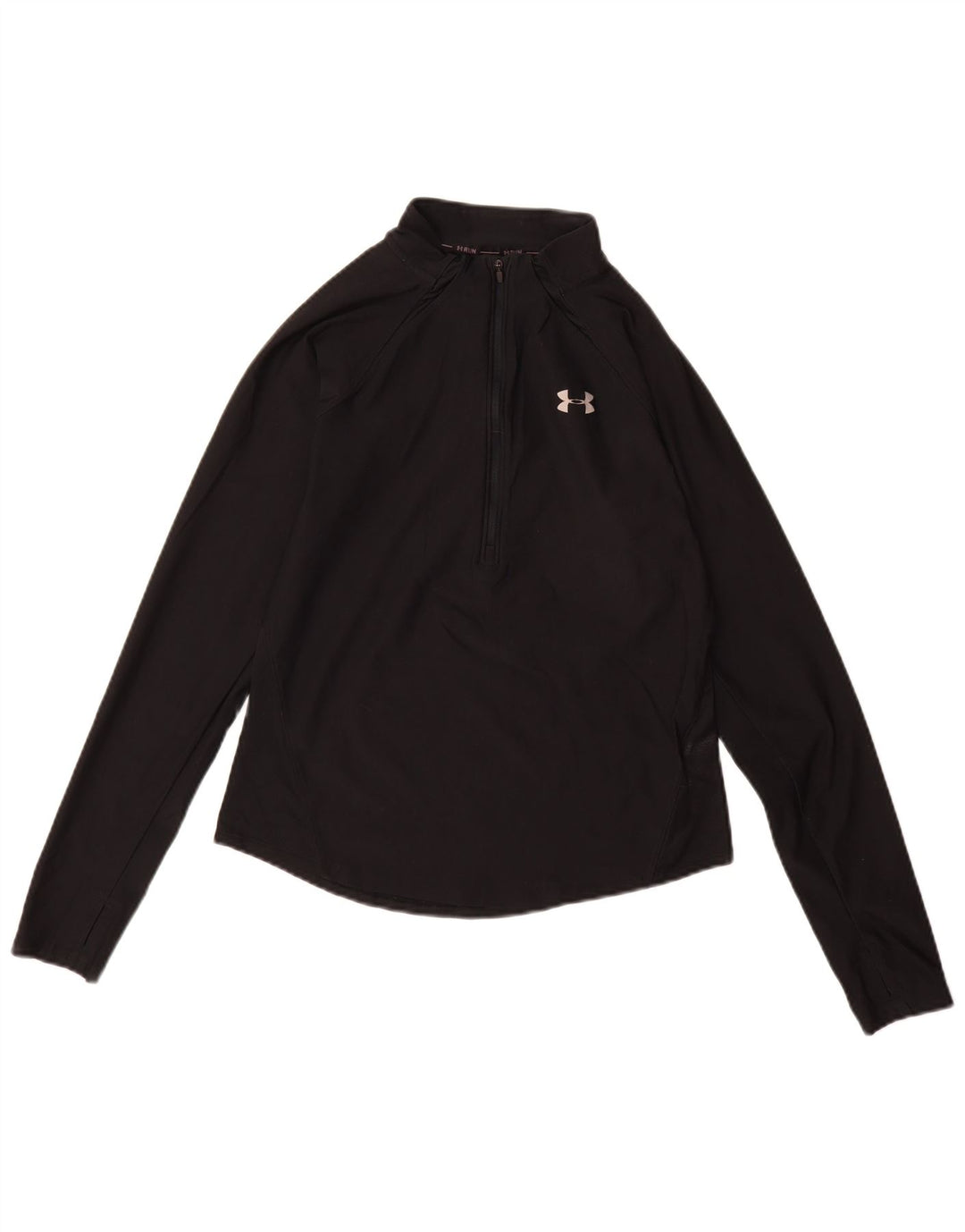 Under Armour Dame Heat Gear Top Langærmet UK 10 Small Black Elastomere