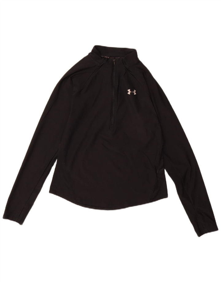 Under Armour Dame Heat Gear Top Langærmet UK 10 Small Black Elastomere