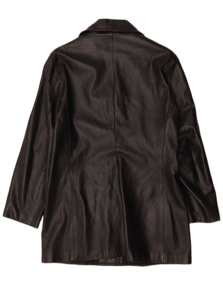 Vintage læderfrakke til kvinder IT 48 XL sort læder