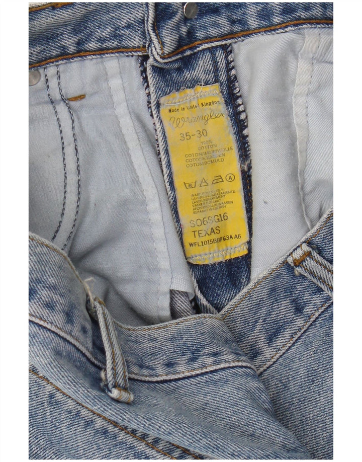 Wrangler Herre Texas Straight Jeans W35 L27 Blå Bomuld