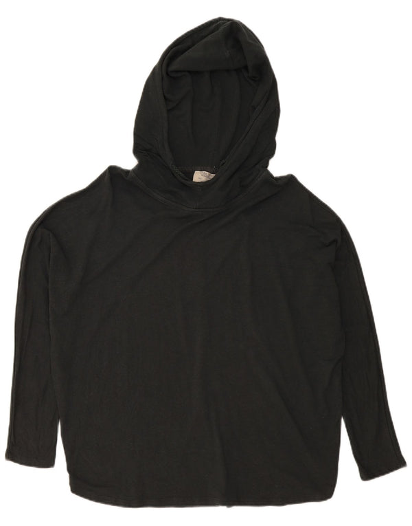 Zara Dame Hætte Oversized Top Langærmet UK 10 Lille Sort