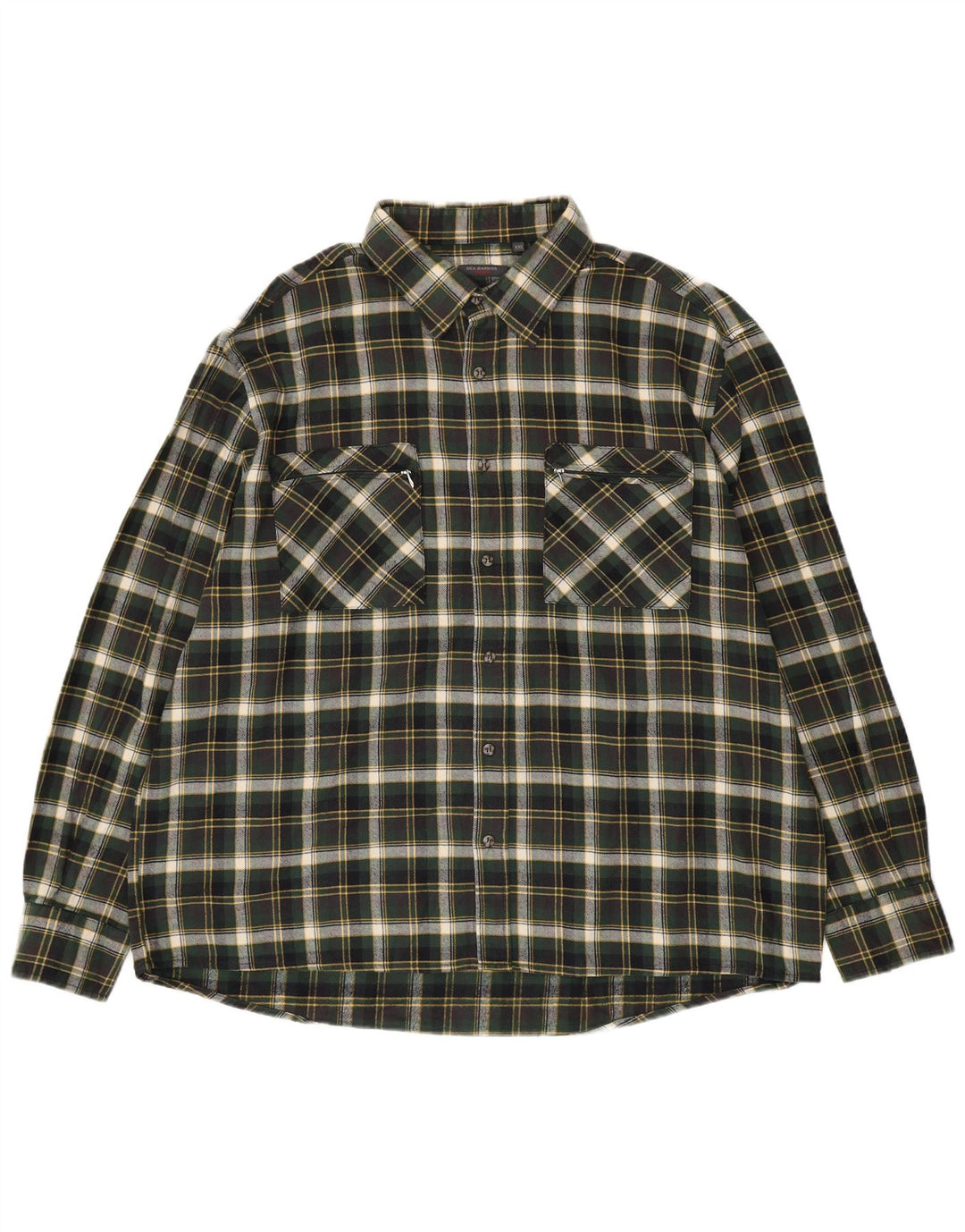 SEA BARRIER Herre ternet flannelskjorte 2XL Grøn ternet bomuld