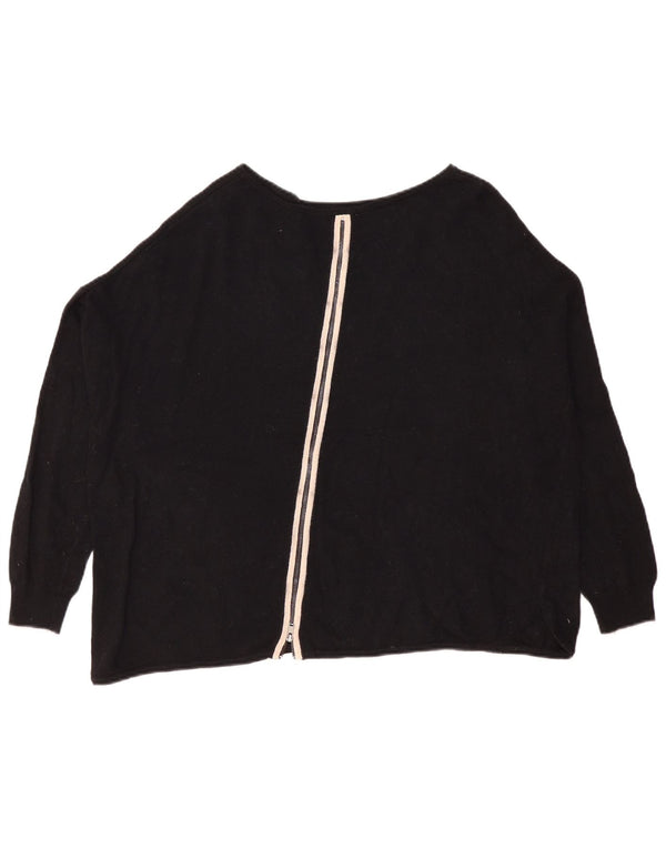 MINT VELVET Dame abstrakt mønster bådhals sweater UK 10 Small Bl