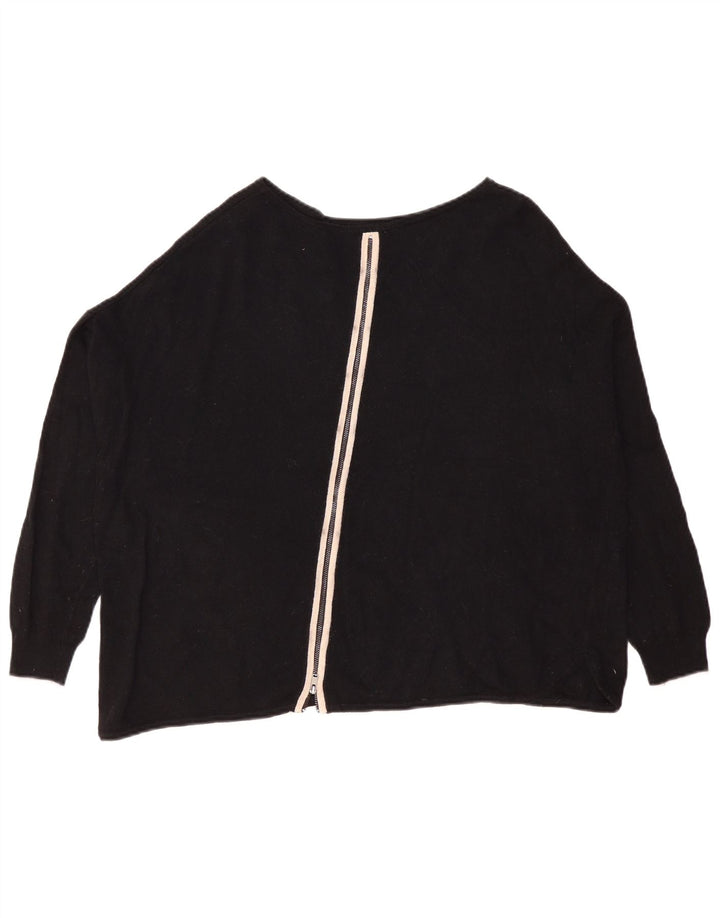 MINT VELVET Dame abstrakt mønster bådhals sweater UK 10 Small Bl