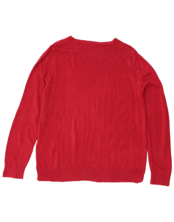 Marks & Spencer Dame Boat Neck Jumper Sweater UK 18 XL Pink Akryl