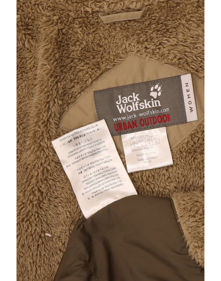 Jack Wolfskin Dame Hooded Windbreaker Jacket UK 12 Medium Beige