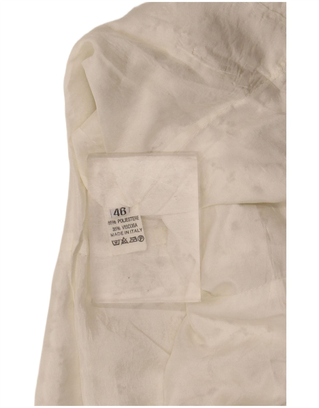 VINTAGE Womens Crop kortærmet skjortebluse IT 46 Large Off White Floral