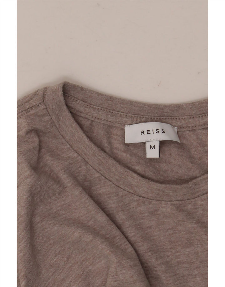 Reiss Herre T-Shirt Top Medium Brun Flecked