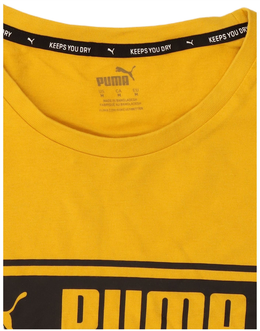 Puma Herre grafisk T-shirt Top Medium Gul Bomuld