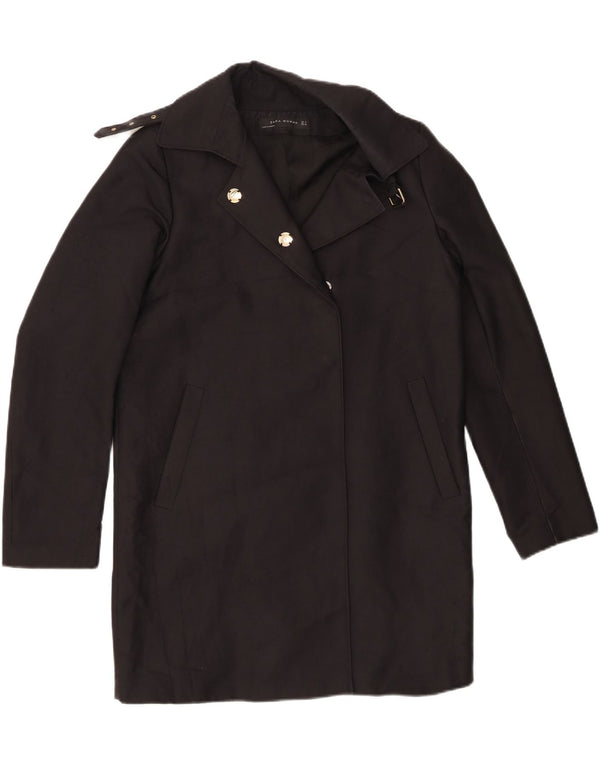 Zara Dame Oversized Overfrakke UK 10 Lille Sort