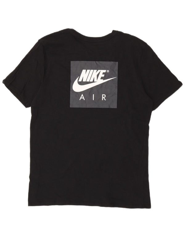 NIKE Mens Athletic Cut Graphic T-Shirt Top Large Black Cotton