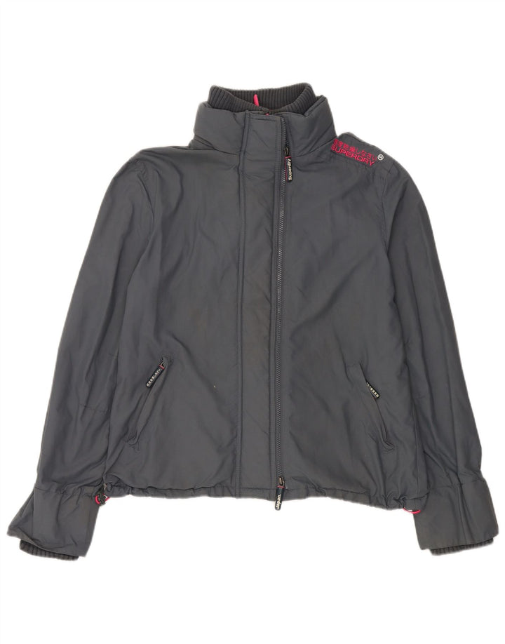 Superdry Windcheater Regnjakke til kvinder UK 42 XL Grå Nylon