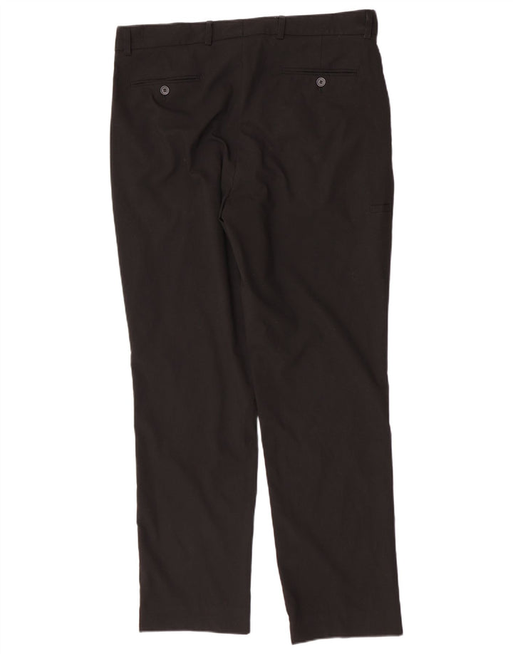 Marks & Spencer Straight Chino-bukser til mænd W36 L30 Sort polyester