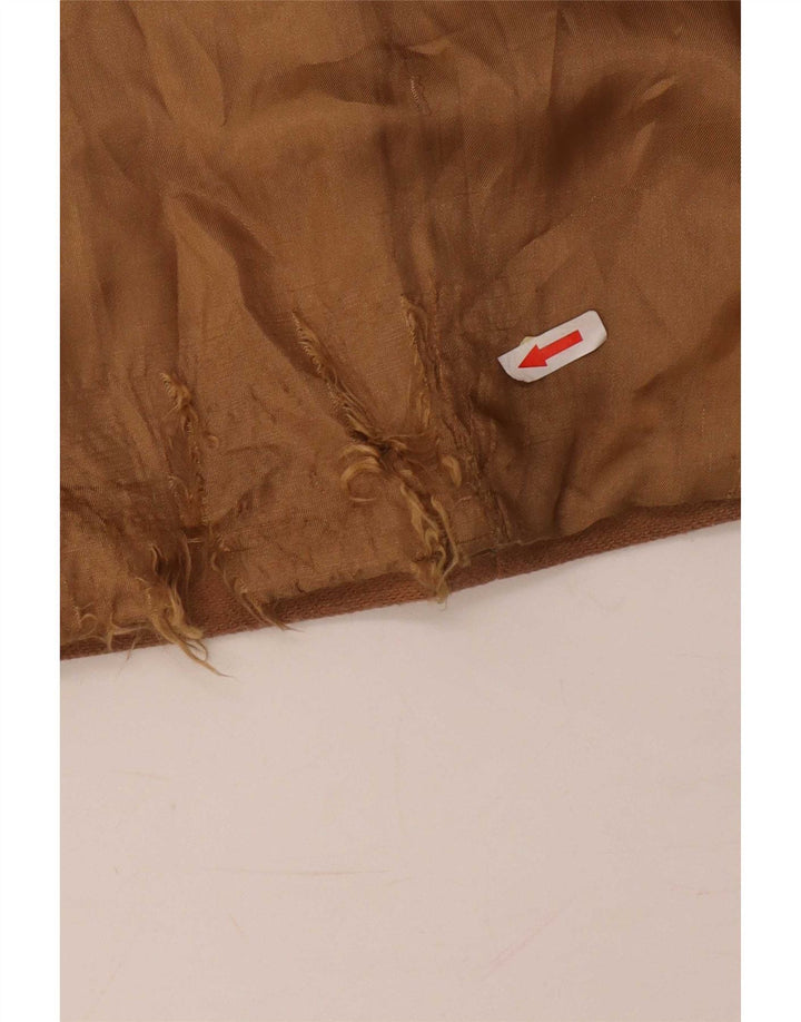 Benetton Dame Dobbeltradet Frakke IT 44 Medium Beige Uld