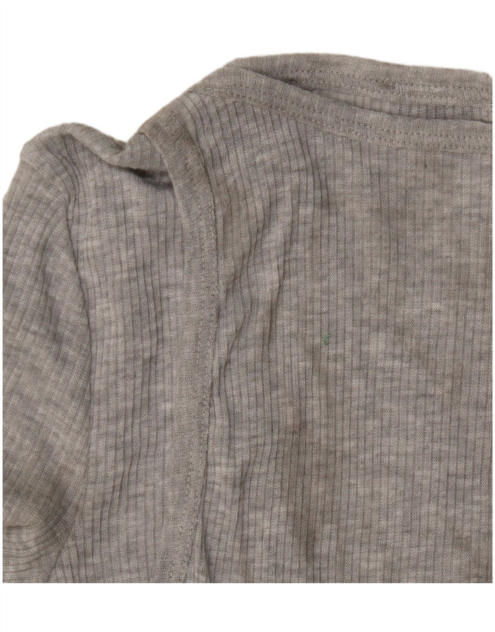 Zara Dame Top Langærmet UK 8 Small Grå Flecked Polyester