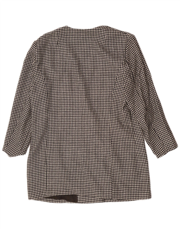 Vintage Dame 3-knaps blazerjakke IT 44 Medium Sort Houndstooth