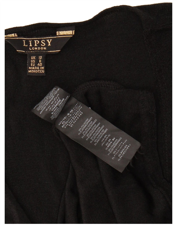 LIPSY Womens Wrap Blouse Top UK 12 Medium  Black Polyester