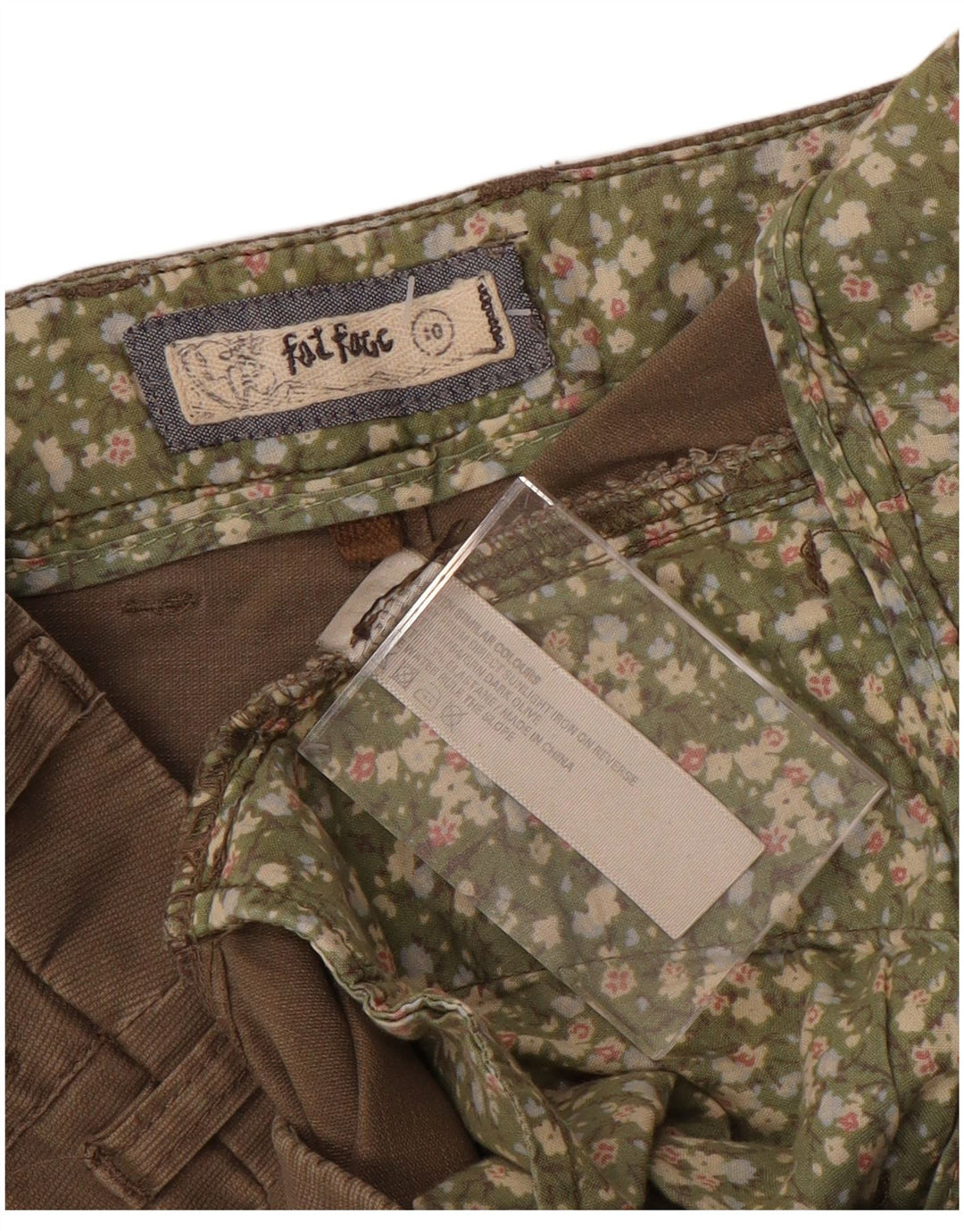 FAT FACE Dame Chinobukser med lav talje UK 10 Small W32 L31 Brun