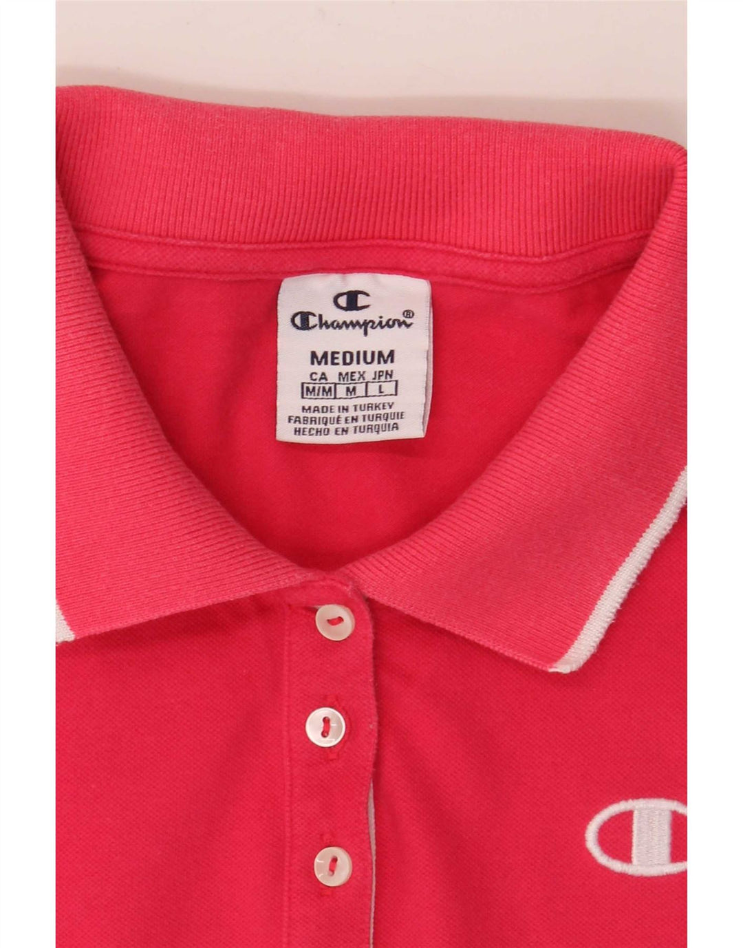 Champion Dame Polo Shirt UK 12 Medium Pink