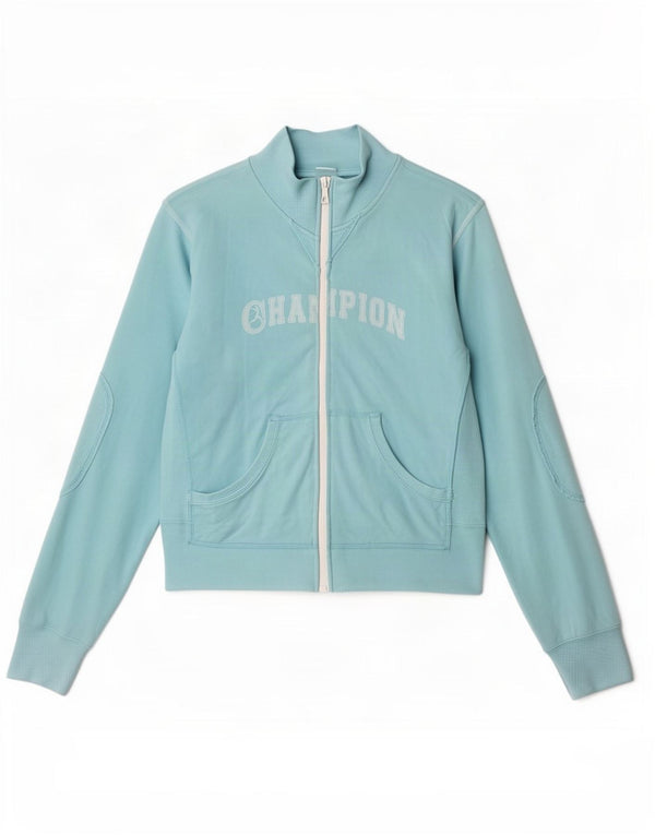 Champion Dame grafisk træningsdragt Topjakke UK 12 Medium Blue Cotton