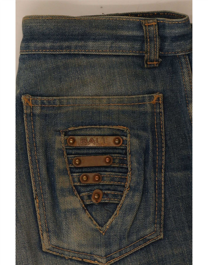 Vintage Kvinders Distressed Denim Shorts W30 Medium Blue