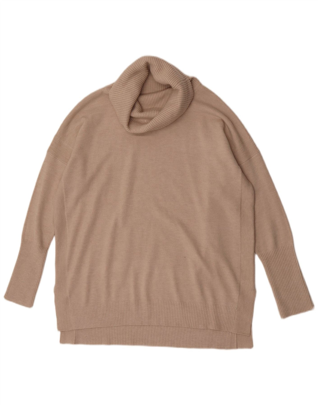 French Connection Dame Roll Neck Jumper Sweater UK 14 Medium Beige