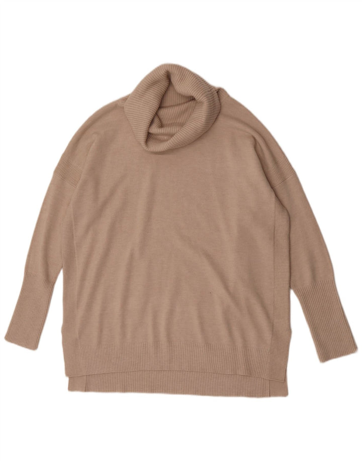French Connection Dame Roll Neck Jumper Sweater UK 14 Medium Beige