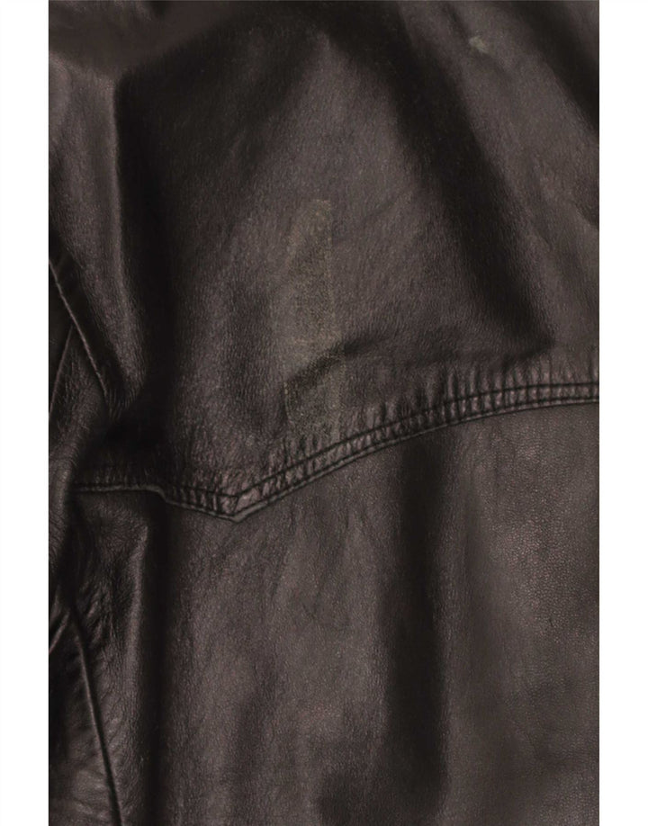 Vintage herre 3-knaps læder blazerjakke UK 36 Small Black