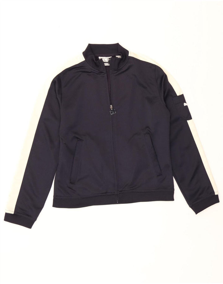 Puma træningsdragt topjakke til kvinder UK 10 Small Navy Blue Colourblock