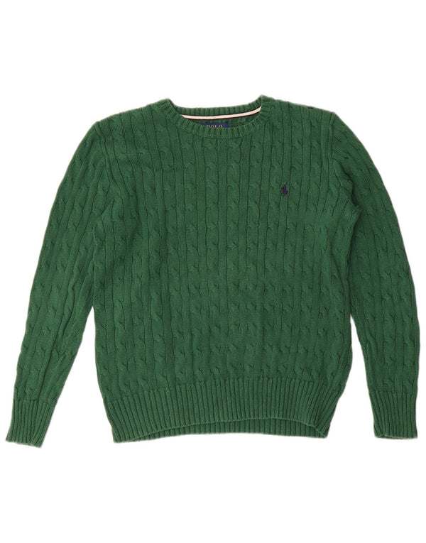 Polo Ralph Lauren Boys Boat Neck Jumper Sweater 14-15 år Stor Grøn