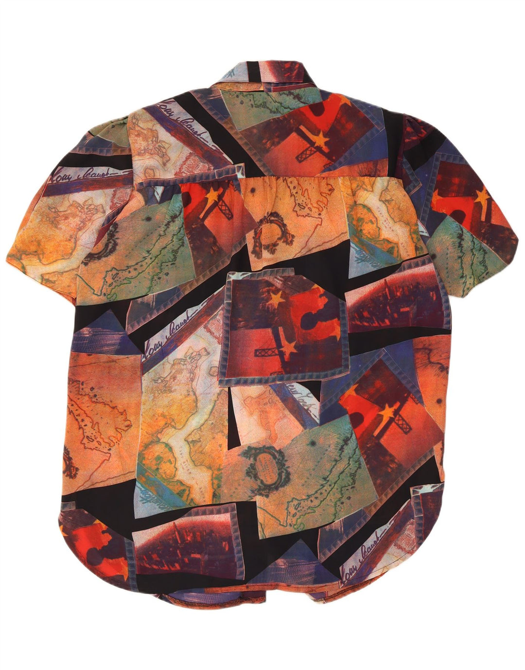 NY HURTIGT Dame Oversized skjortebluse EU 44 XL Flerfarvet Patchwork