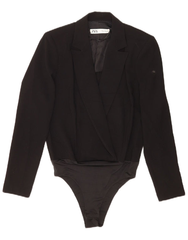 Zara Dame Blazer Bodysuit UK 6 XS Sort Polyester