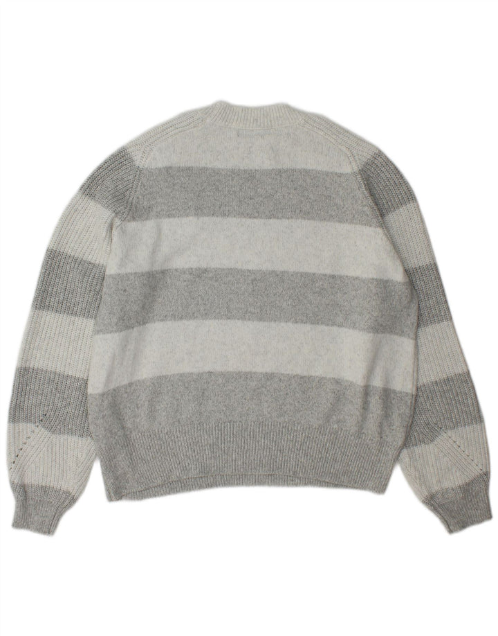 Marks & Spencer Dame sweater med rund hals DK 16 Stor grå stribet