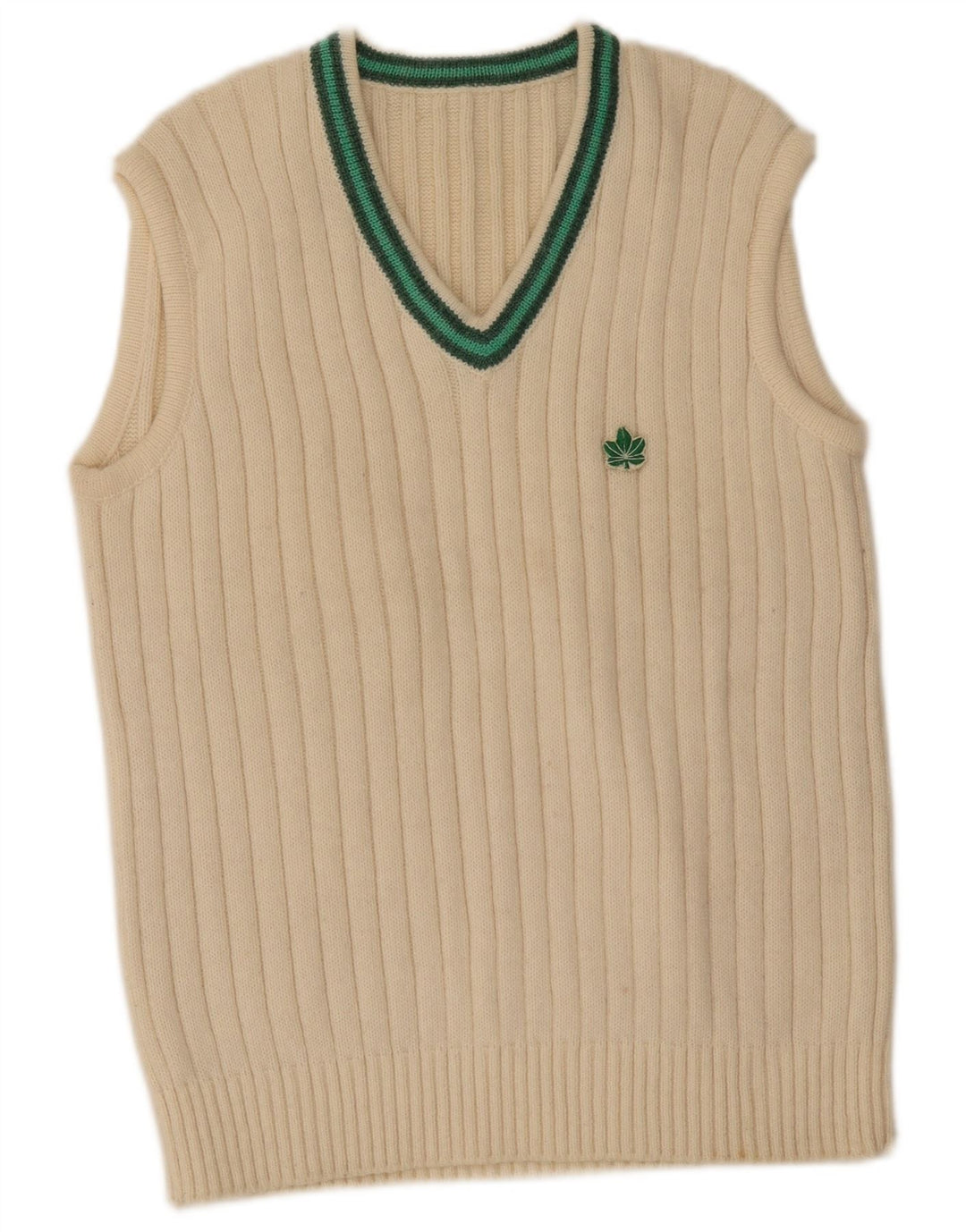 Vintage Herrevest Tank Top IT 52 Large Off White Stribet