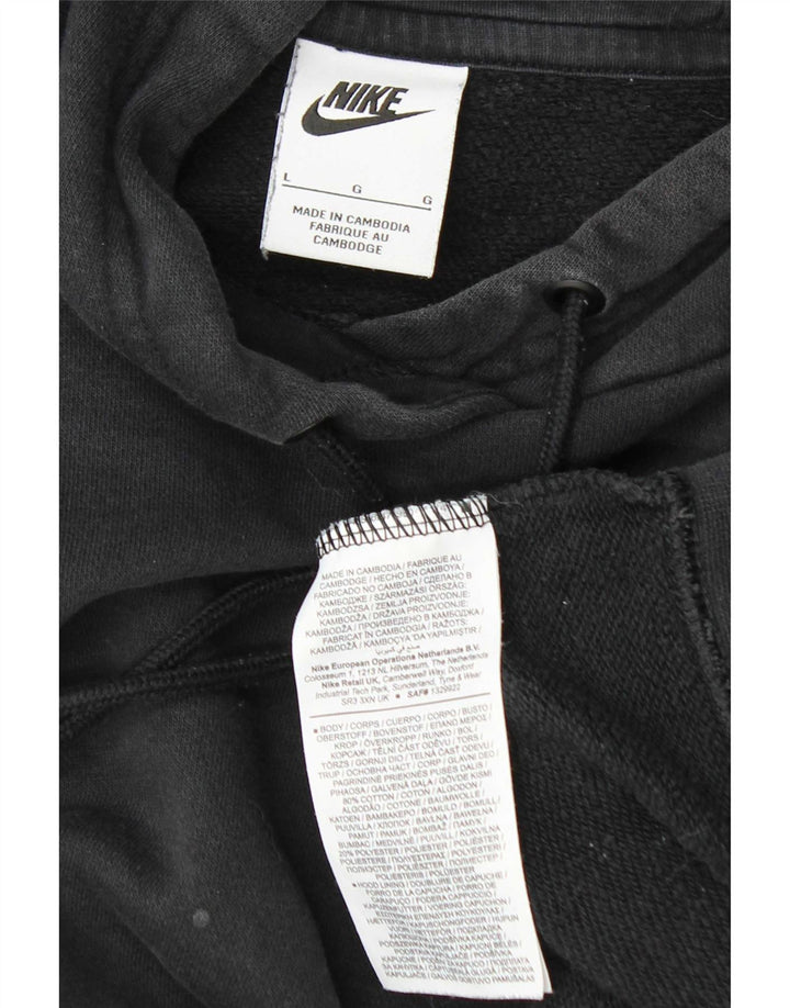 Nike Dame Oversized Hoodie Jumper UK 16 Large Grå Bomuld