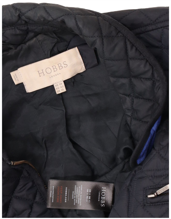 Hobbs Quiltet jakke til kvinder UK 14 Stor marineblå polyamid