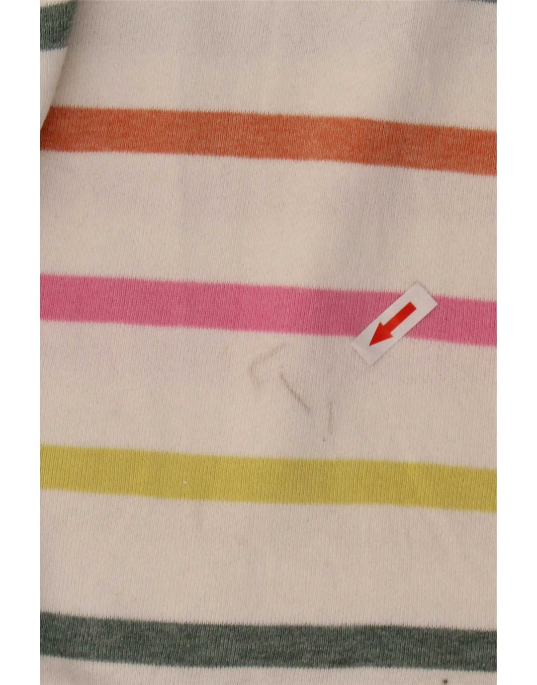 Joules Dame Button Neck Sweatshirt Jumper UK 10 Small White Striped