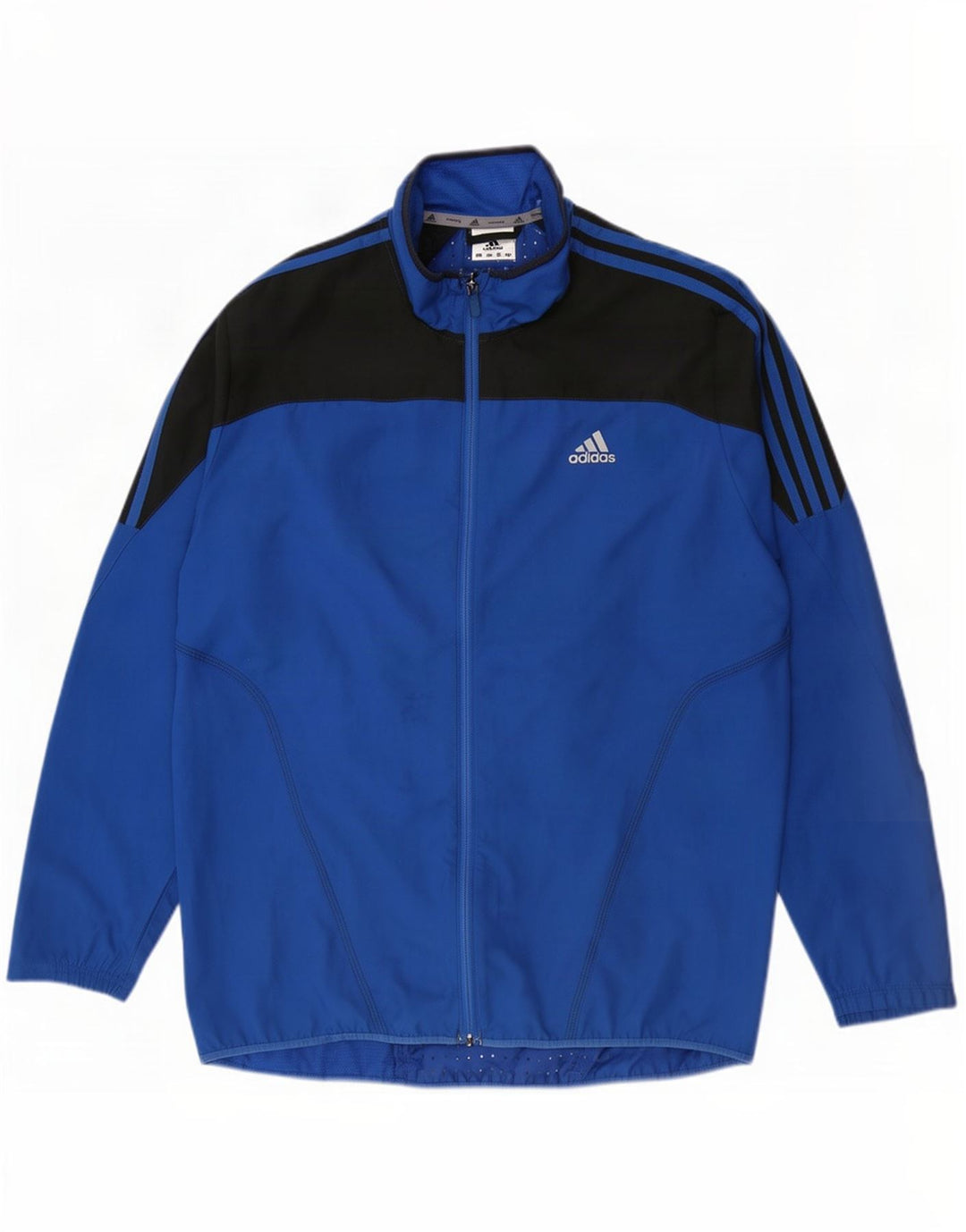 Adidas Træningsdragt til mænd, topjakke, stor blå farveblok polyester