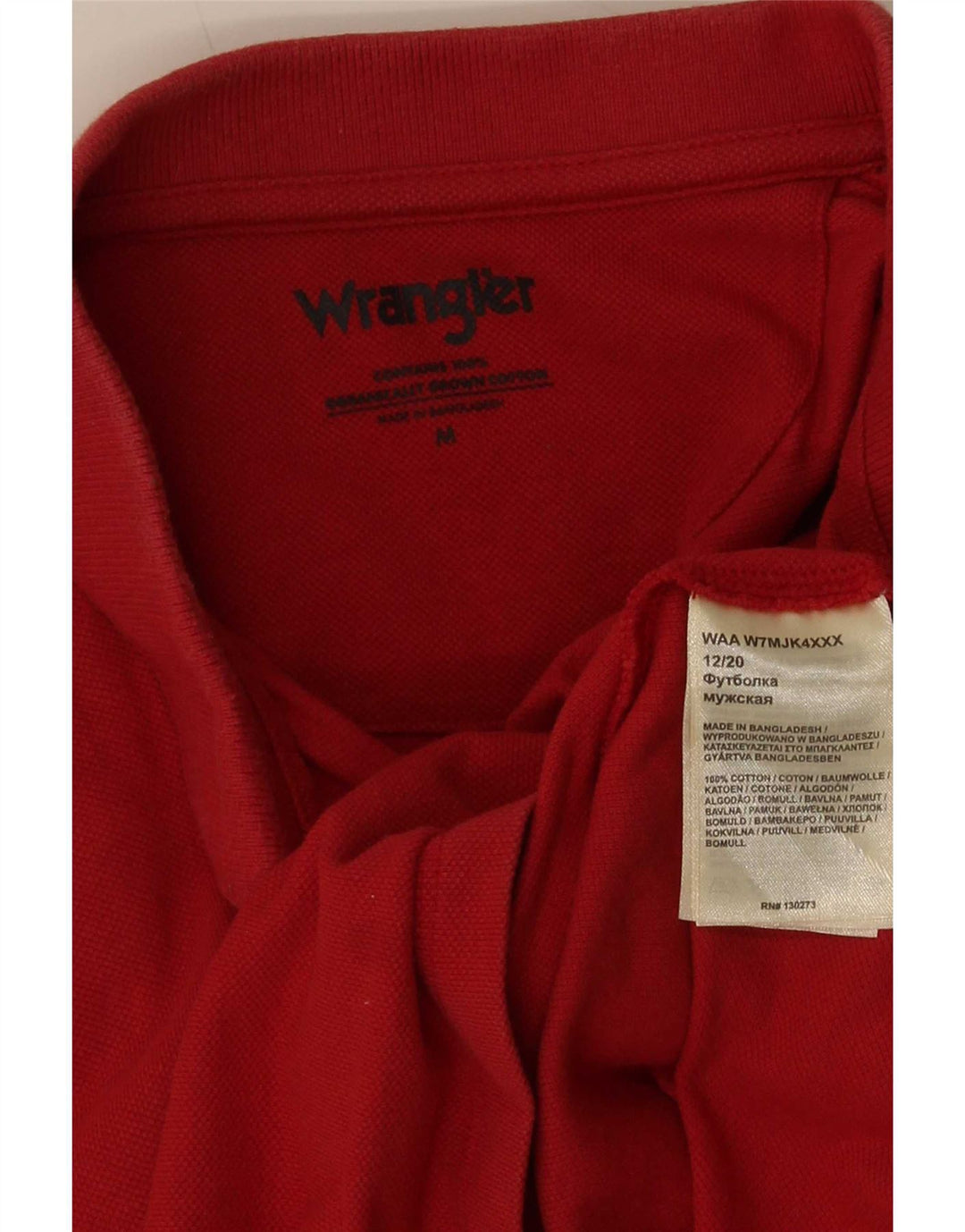 Wrangler herre poloshirt Medium rød bomuld
