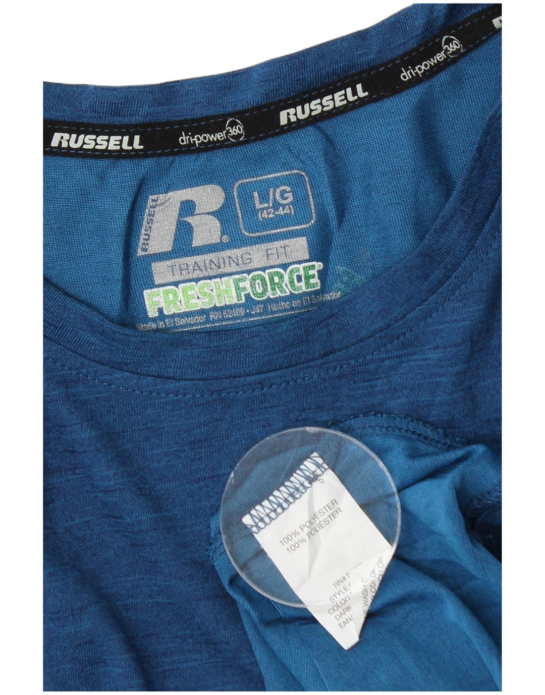 Russell Athletic Herre Dri-Power T-Shirt Top UK 42/44 Stor Blå Polyester