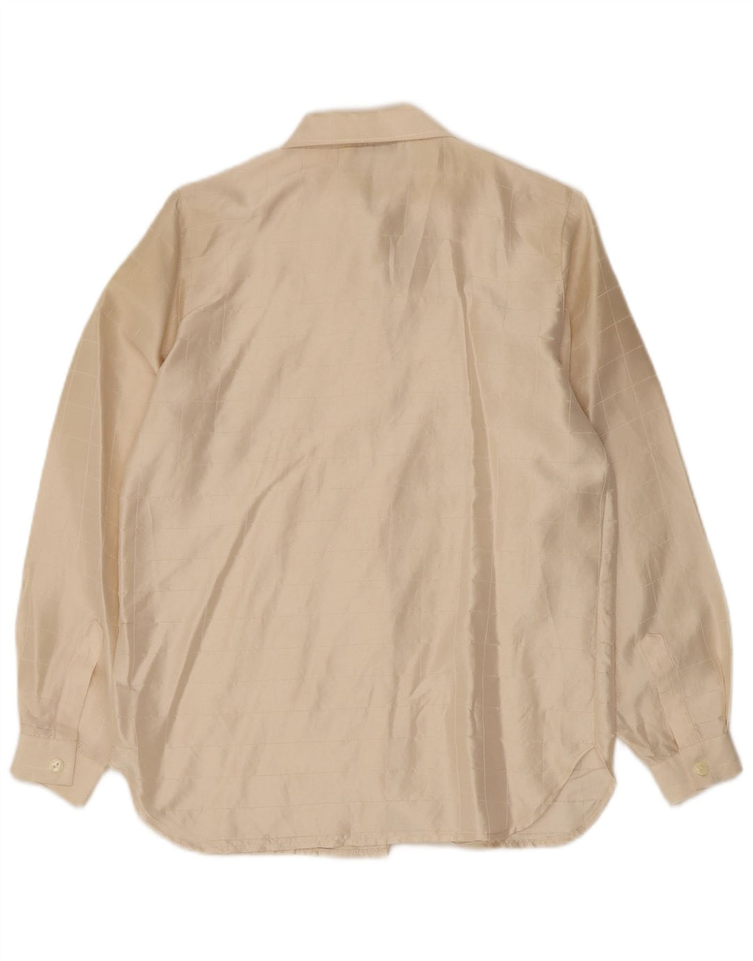 Vintage dameskjorte bluse UK 14 Medium beige ternet