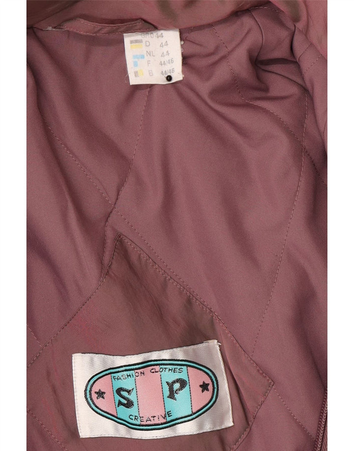 Vintage oversized hættejakke til kvinder EU 44 XL Pink