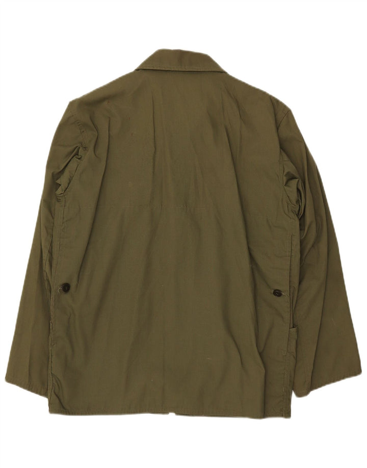VINTAGE Herre Utility Jacket UK 36 Small Khaki Polyester